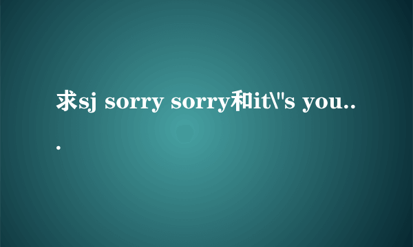 求sj sorry sorry和it\