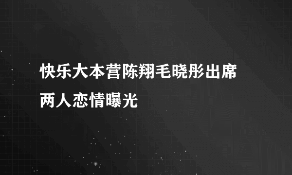 快乐大本营陈翔毛晓彤出席  两人恋情曝光