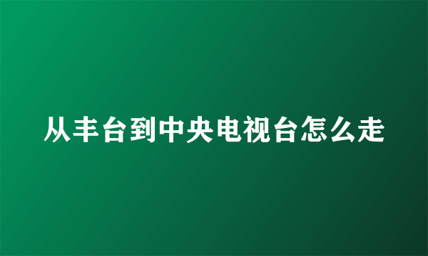 从丰台到中央电视台怎么走