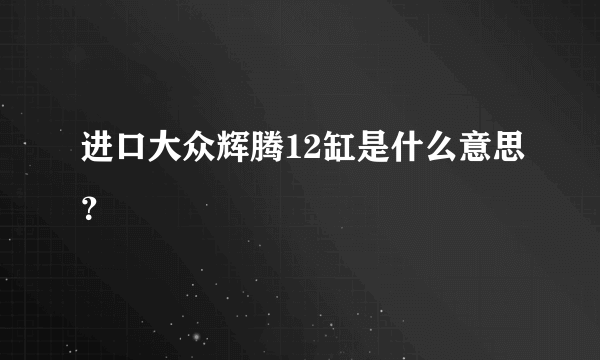 进口大众辉腾12缸是什么意思？