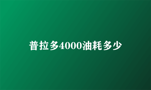 普拉多4000油耗多少