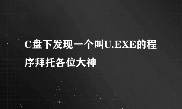 C盘下发现一个叫U.EXE的程序拜托各位大神