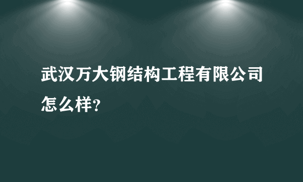 武汉万大钢结构工程有限公司怎么样？