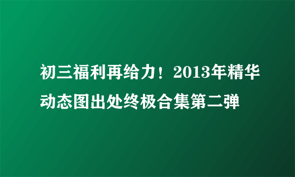 初三福利再给力！2013年精华动态图出处终极合集第二弹