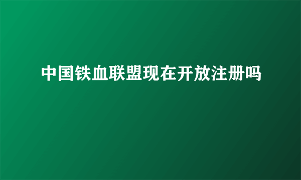 中国铁血联盟现在开放注册吗