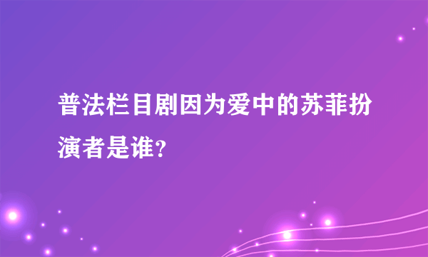 普法栏目剧因为爱中的苏菲扮演者是谁？