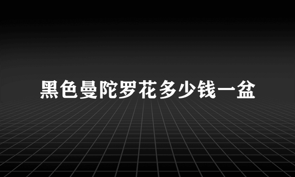 黑色曼陀罗花多少钱一盆