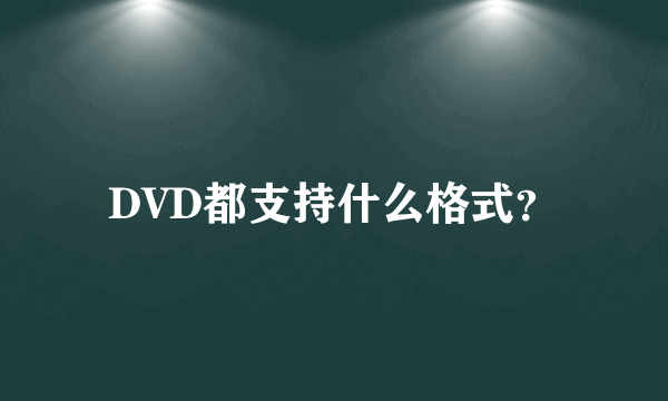 DVD都支持什么格式？