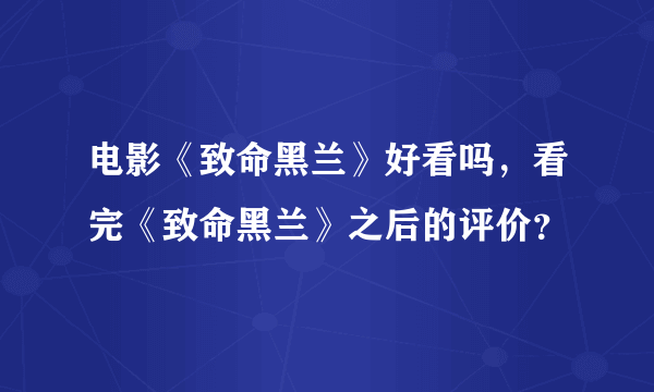 电影《致命黑兰》好看吗，看完《致命黑兰》之后的评价？