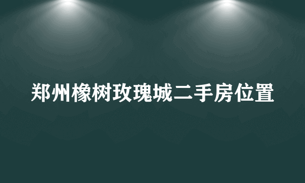 郑州橡树玫瑰城二手房位置