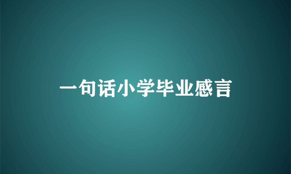 一句话小学毕业感言