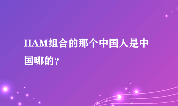 HAM组合的那个中国人是中国哪的？