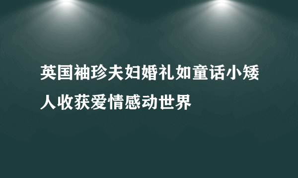 英国袖珍夫妇婚礼如童话小矮人收获爱情感动世界