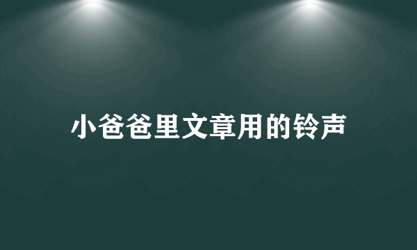 小爸爸里文章用的铃声