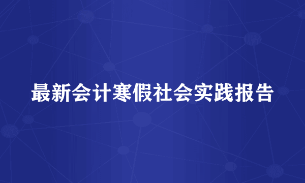 最新会计寒假社会实践报告