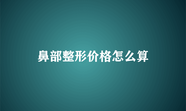 鼻部整形价格怎么算