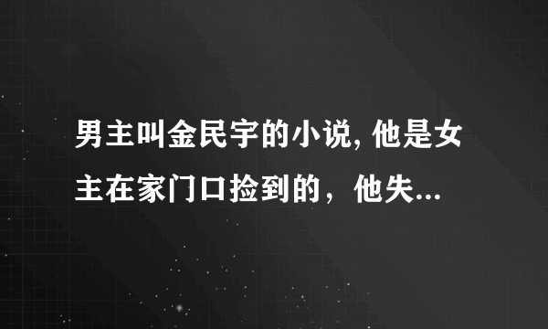 男主叫金民宇的小说, 他是女主在家门口捡到的，他失忆了，住在女主家，女主看他很帅，用他来赚钱……