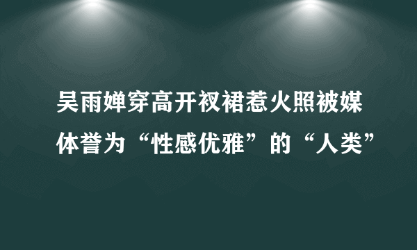 吴雨婵穿高开衩裙惹火照被媒体誉为“性感优雅”的“人类”