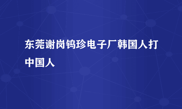 东莞谢岗钨珍电子厂韩国人打中国人