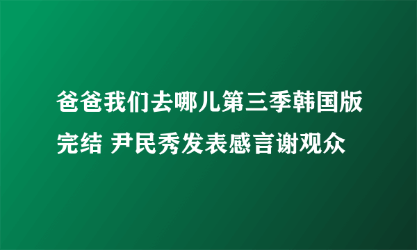 爸爸我们去哪儿第三季韩国版完结 尹民秀发表感言谢观众