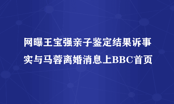 网曝王宝强亲子鉴定结果诉事实与马蓉离婚消息上BBC首页