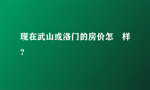 现在武山或洛门的房价怎麼样？