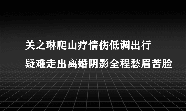 关之琳爬山疗情伤低调出行 疑难走出离婚阴影全程愁眉苦脸