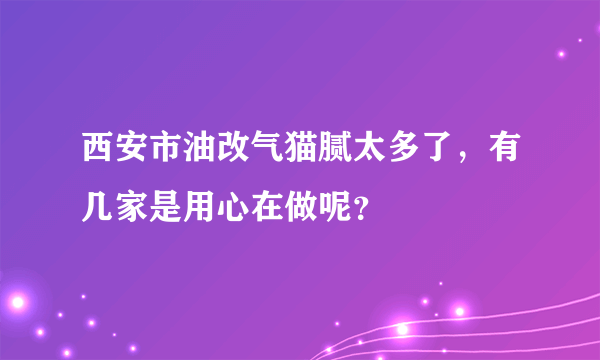 西安市油改气猫腻太多了，有几家是用心在做呢？