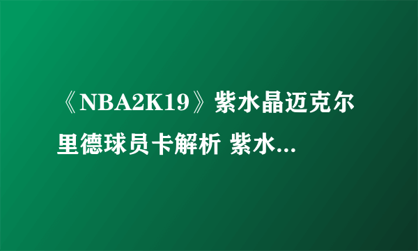 《NBA2K19》紫水晶迈克尔里德球员卡解析 紫水晶迈克尔里德好用吗