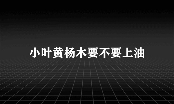 小叶黄杨木要不要上油