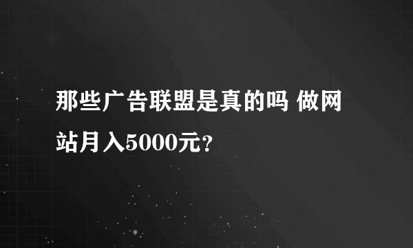 那些广告联盟是真的吗 做网站月入5000元？