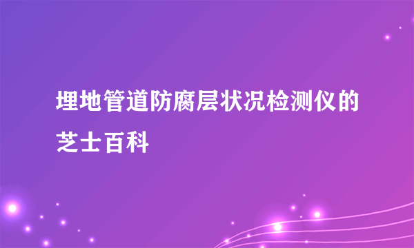 埋地管道防腐层状况检测仪的芝士百科