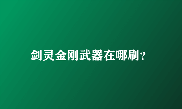 剑灵金刚武器在哪刷？