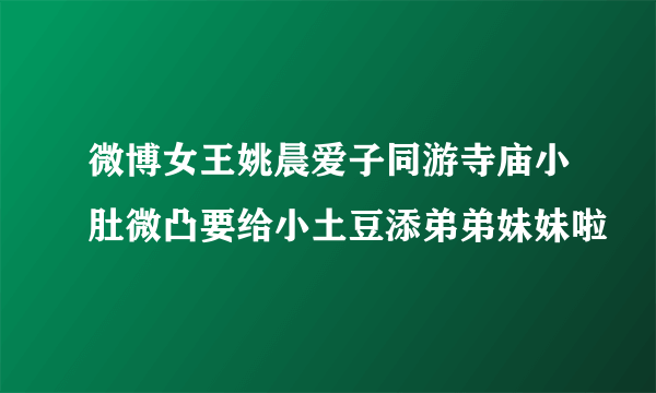 微博女王姚晨爱子同游寺庙小肚微凸要给小土豆添弟弟妹妹啦