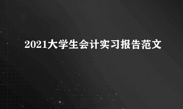 2021大学生会计实习报告范文