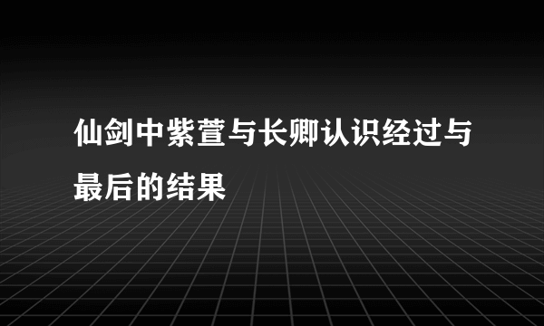 仙剑中紫萱与长卿认识经过与最后的结果