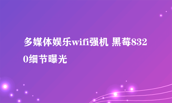 多媒体娱乐wifi强机 黑莓8320细节曝光