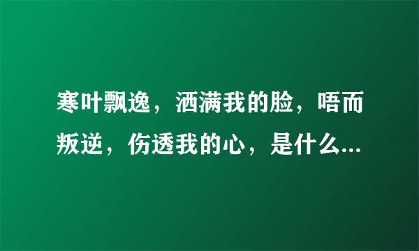 寒叶飘逸，洒满我的脸，唔而叛逆，伤透我的心，是什么歌曲的歌词