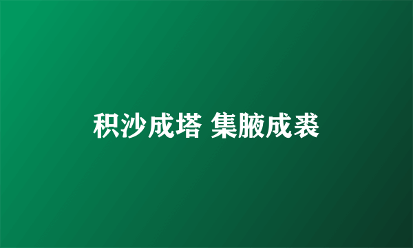 积沙成塔 集腋成裘