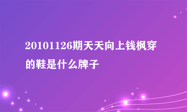 20101126期天天向上钱枫穿的鞋是什么牌子