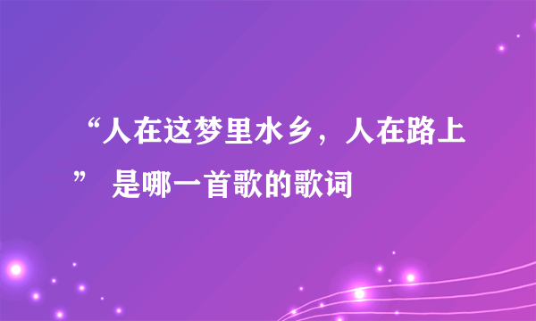 “人在这梦里水乡，人在路上” 是哪一首歌的歌词