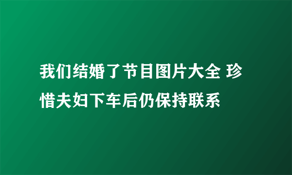 我们结婚了节目图片大全 珍惜夫妇下车后仍保持联系