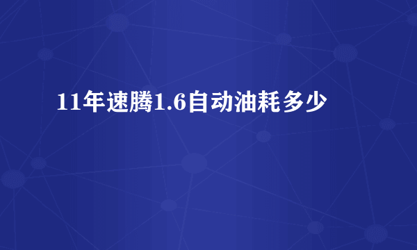 11年速腾1.6自动油耗多少