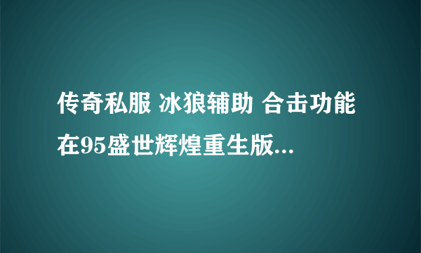 传奇私服 冰狼辅助 合击功能 在95盛世辉煌重生版 ...?