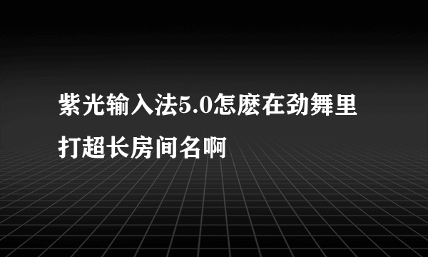 紫光输入法5.0怎麽在劲舞里打超长房间名啊