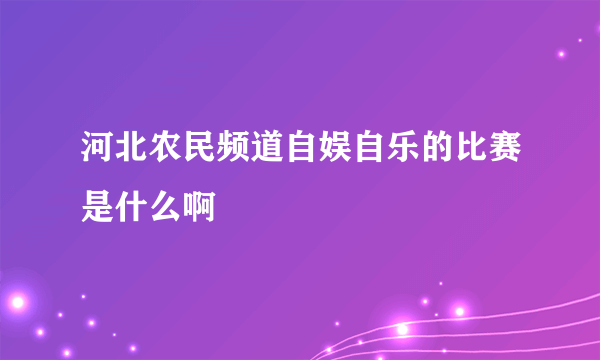 河北农民频道自娱自乐的比赛是什么啊