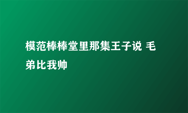 模范棒棒堂里那集王子说 毛弟比我帅