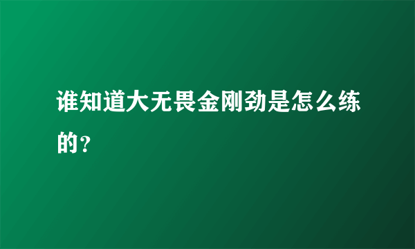 谁知道大无畏金刚劲是怎么练的？