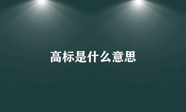 高标是什么意思