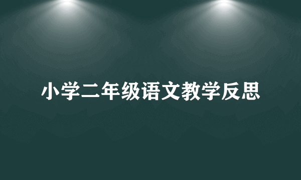 小学二年级语文教学反思